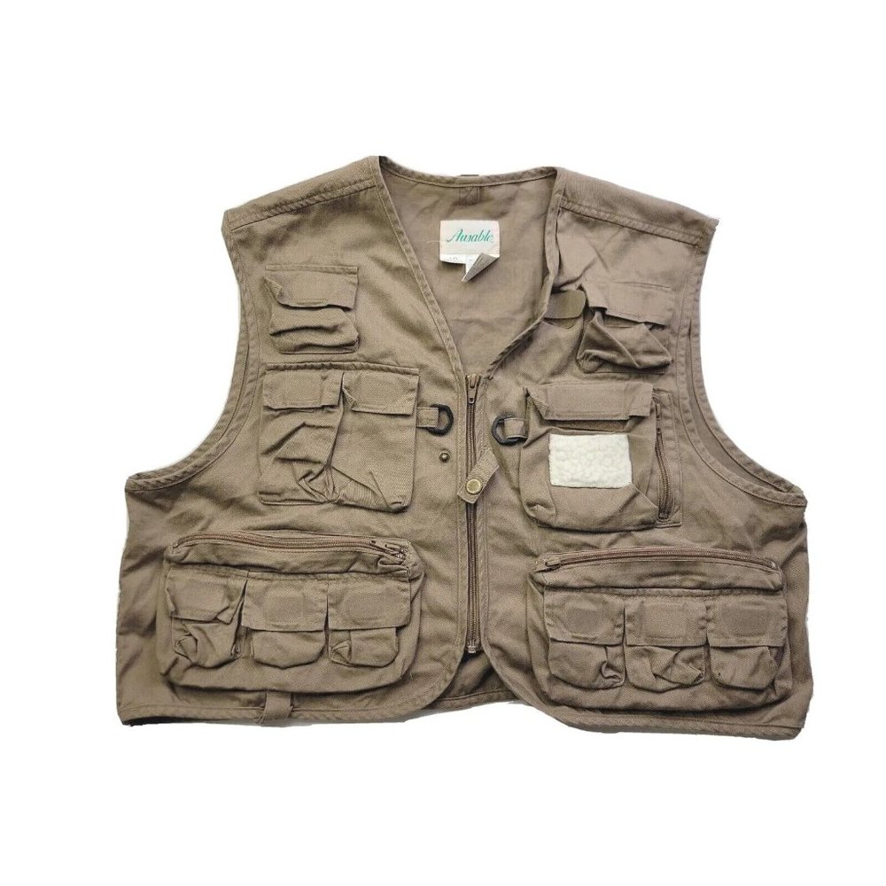 Ausable Fly Fishing Vest Men's Large Hunting Zip Up Pockets Utility Sportsman
